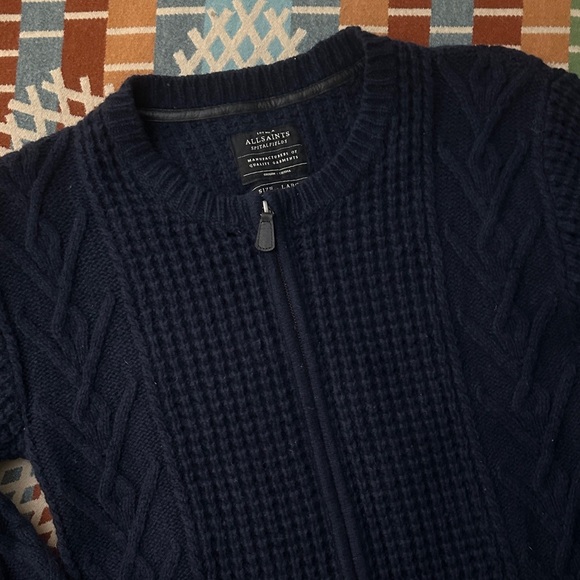 All Saints Other - All Saints Full Zip Cable Crewneck Sweater